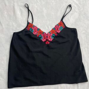INC International Concepts floral embroidered tank top size small
